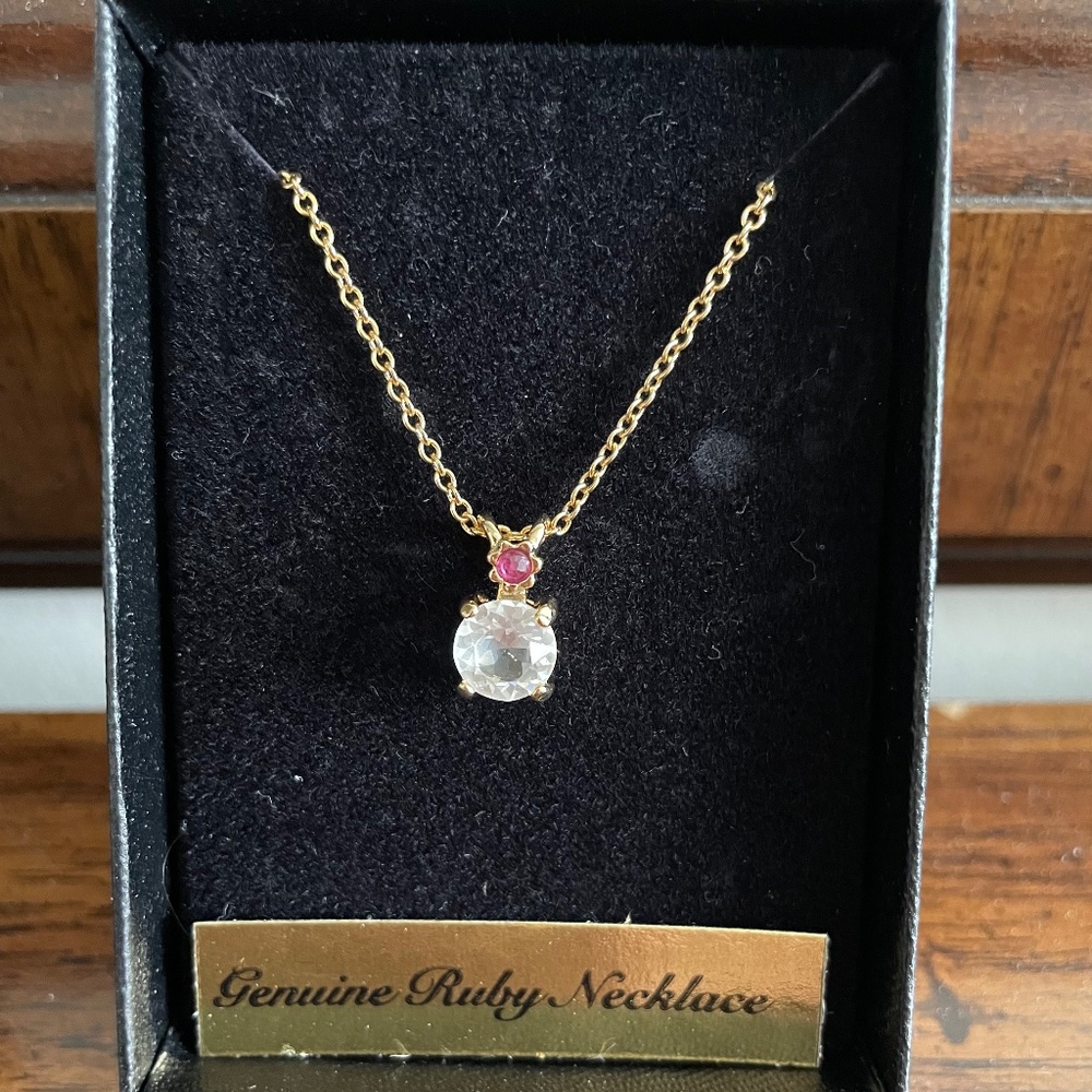 Genuine Ruby Necklace, Gold